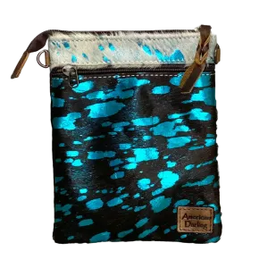 American Darling Cowhide & Metallic Turquoise Purse ADBGS153ACTRQ