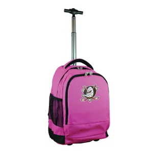 Anaheim Ducks Premium Wheeled Backpack in Pink