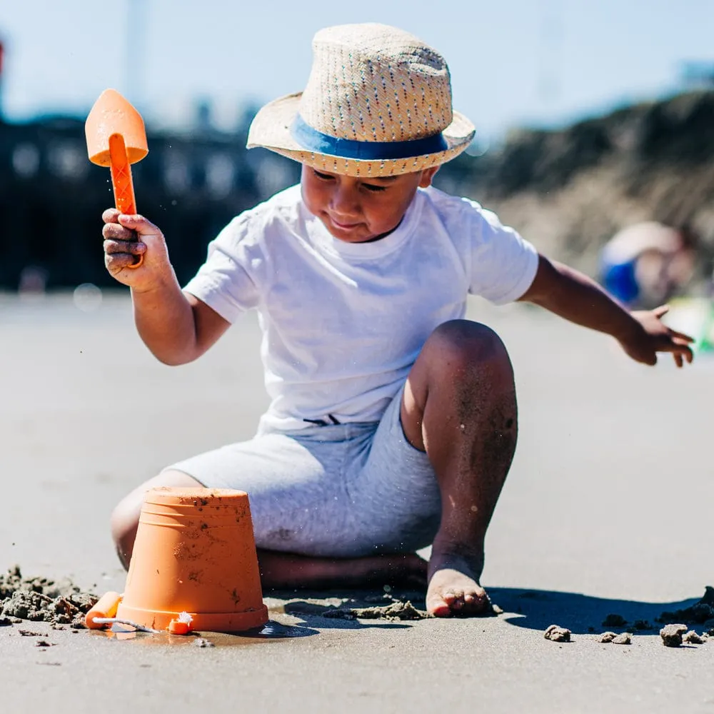 Apricot Orange Silicone Bucket, Flyer and Spade Set