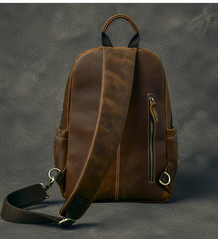 Big Sling Backpack For Men Large Sling Bag For Men Large Black Leather Mens Sling Bag
