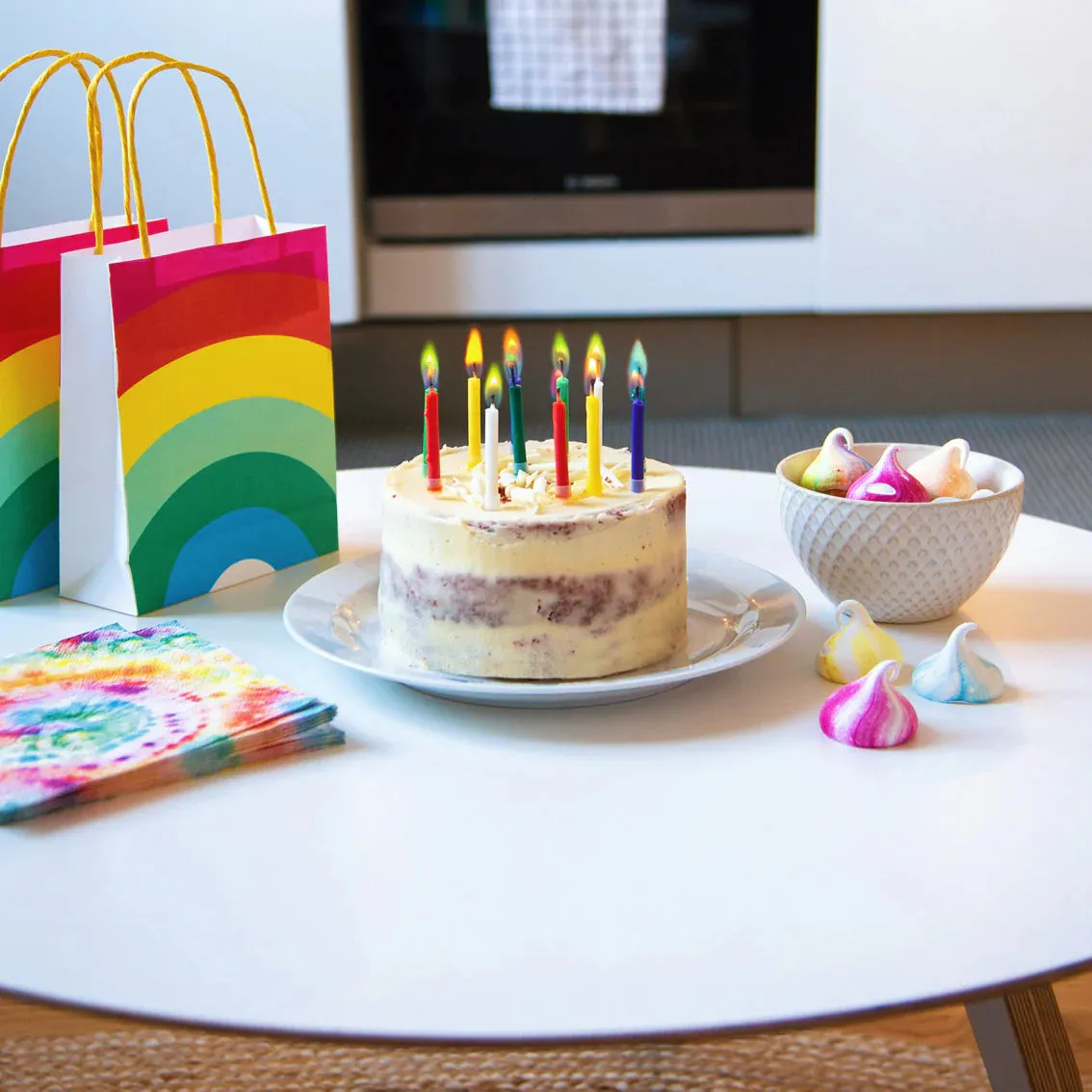 Birthday Brights Rainbow Treat Bags - 8 Pkt