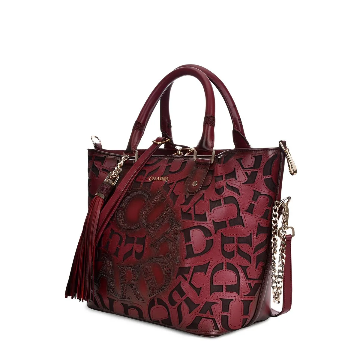 BO399MA - Cuadra wine fashion leather folding canvas purse handbag for women