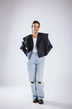 Bold Wool Cropped Jacket - Taj Sisters