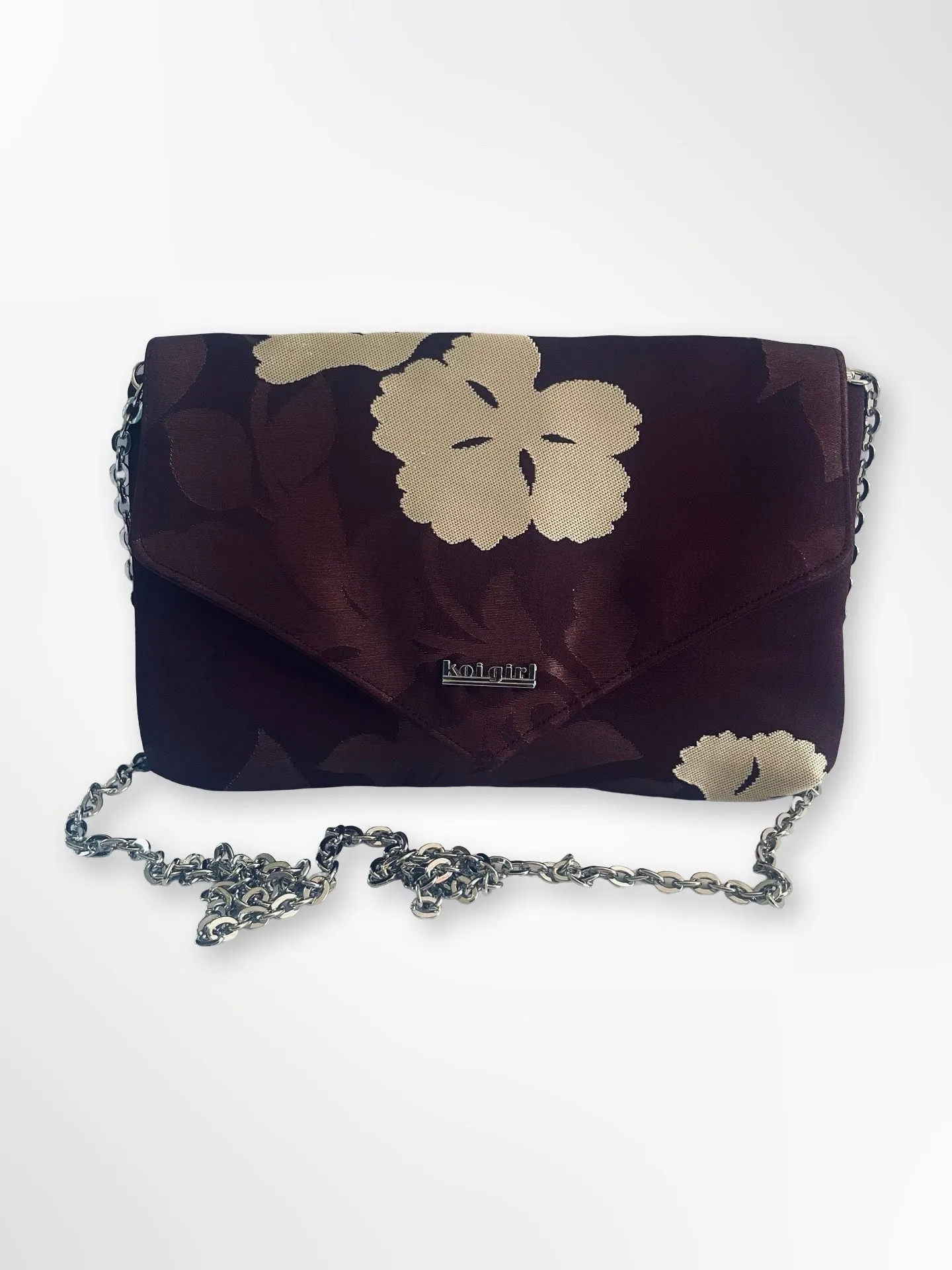 Burgundy Kiku Clutch
