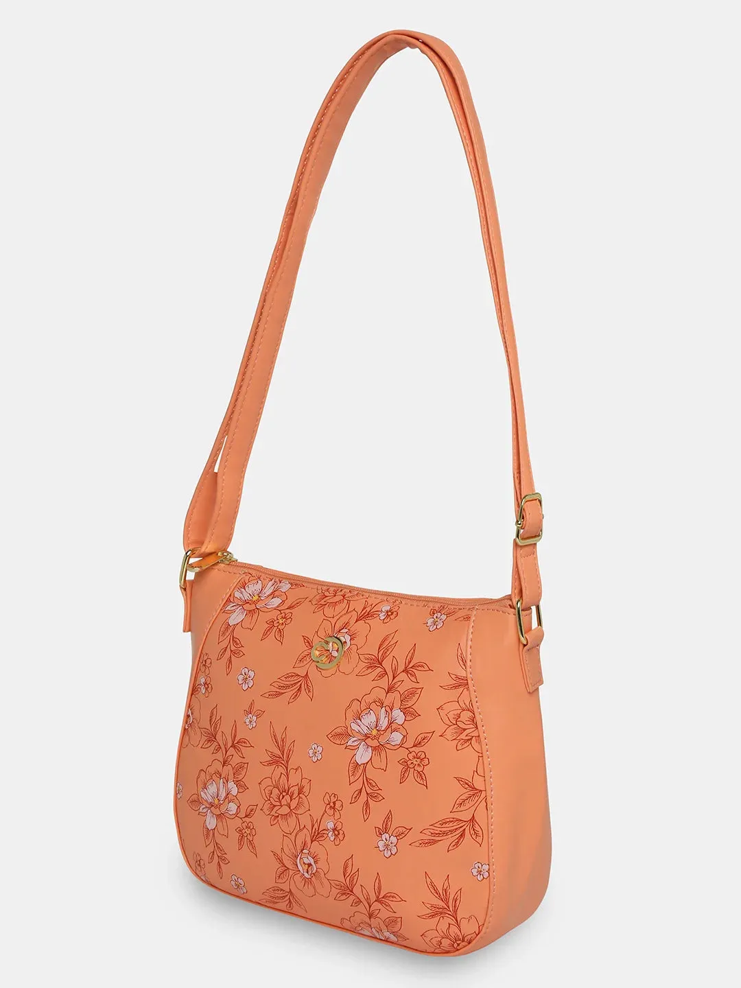Caprese Snow Sling Medium Printed Women'S Handbag Coral