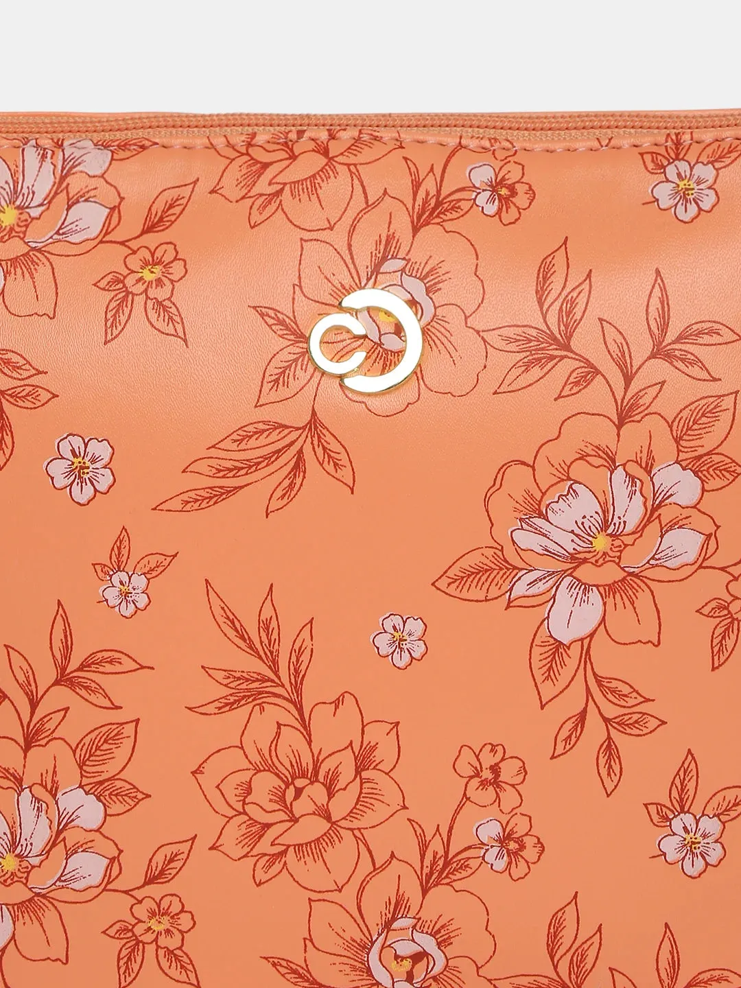 Caprese Snow Sling Medium Printed Women'S Handbag Coral