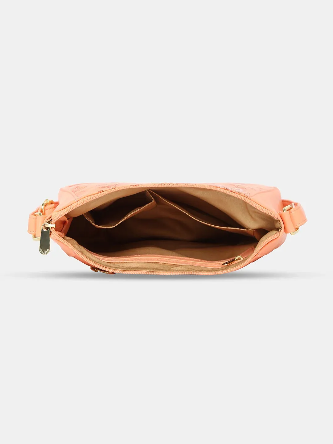 Caprese Snow Sling Medium Printed Women'S Handbag Coral