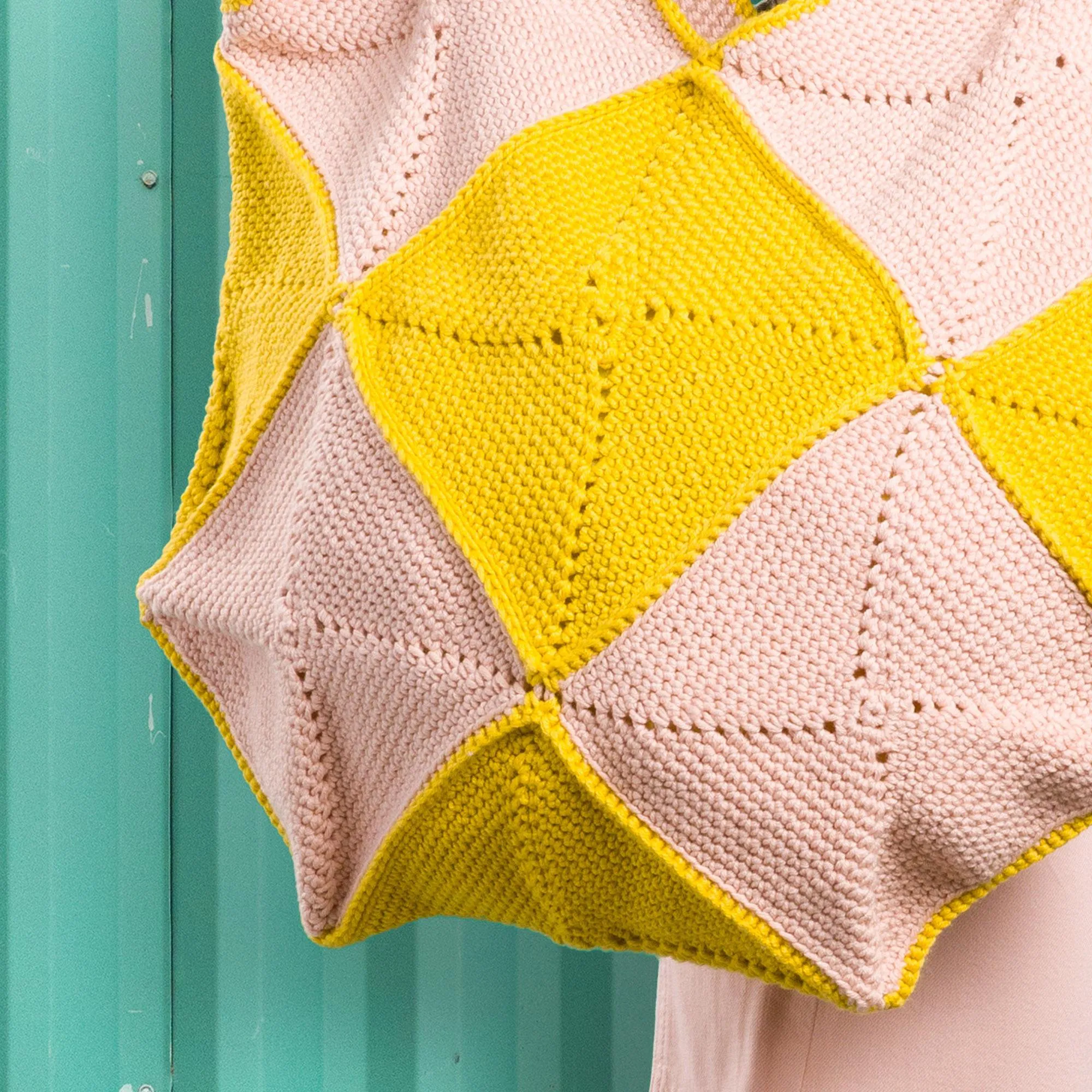 Caron Checkered Squares Crochet Bag