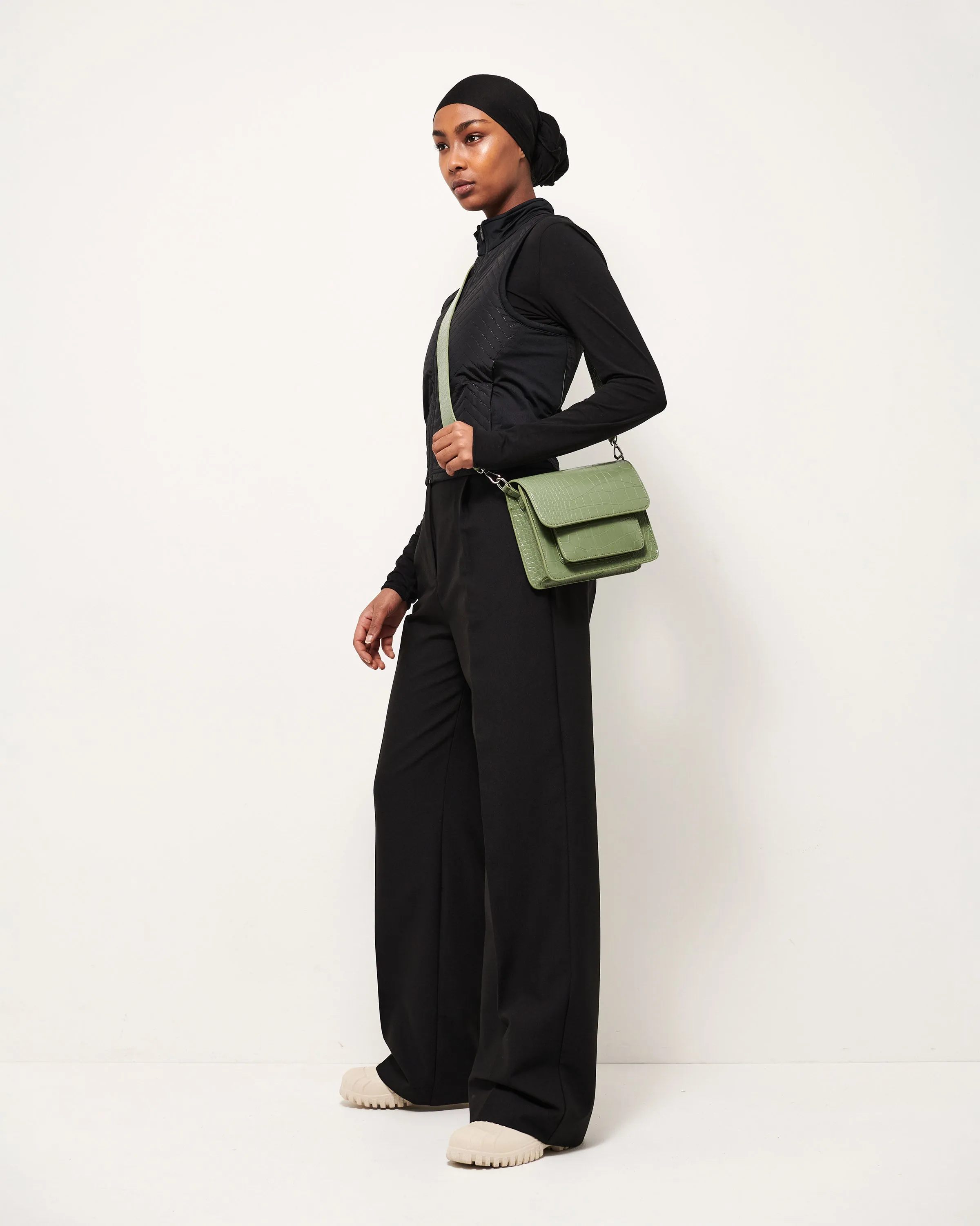 Cayman Pocket Shiny Croco - Nature Green