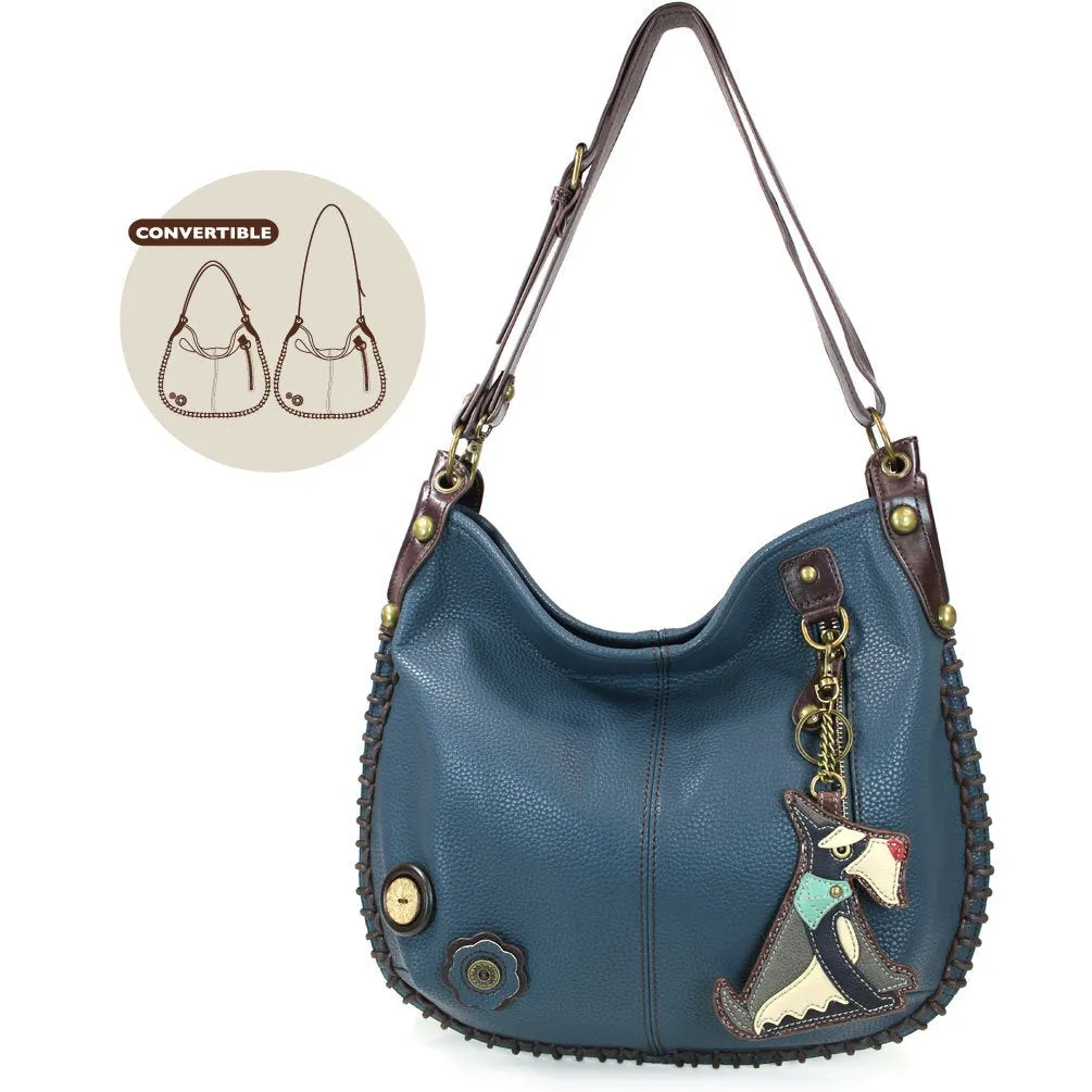 CHALA Handbags Hobo Crossbody or Shoulder Convertible Large Chala Purse- Navy Blue (20 Styles)