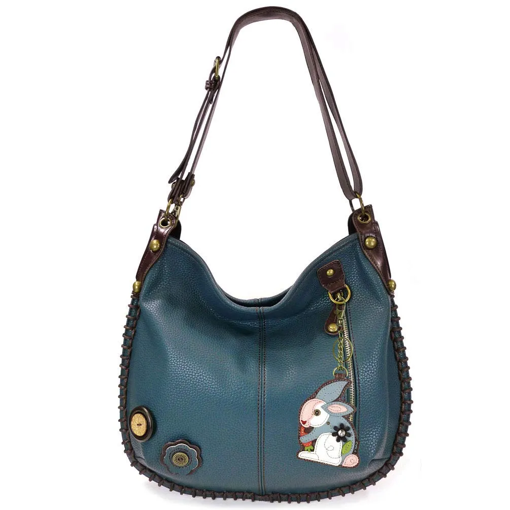 CHALA Handbags Hobo Crossbody or Shoulder Convertible Large Chala Purse- Navy Blue (20 Styles)