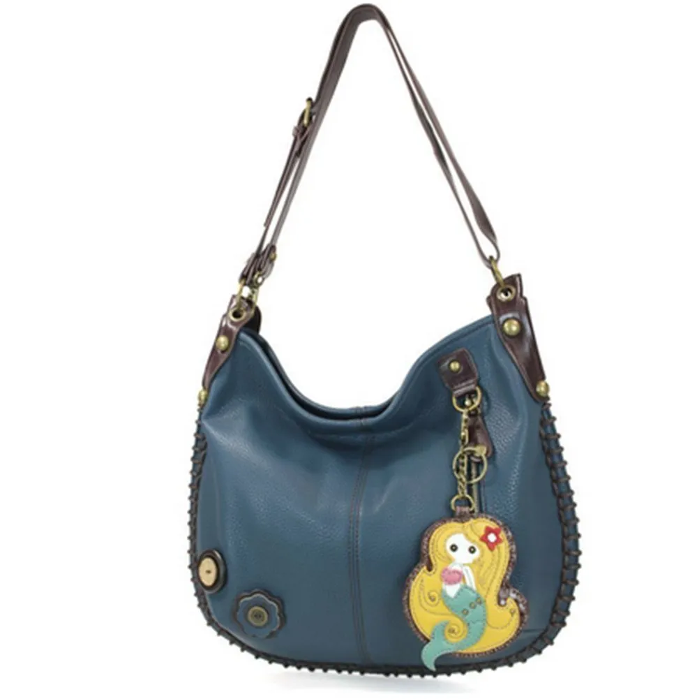 CHALA Handbags Hobo Crossbody or Shoulder Convertible Large Chala Purse- Navy Blue (20 Styles)