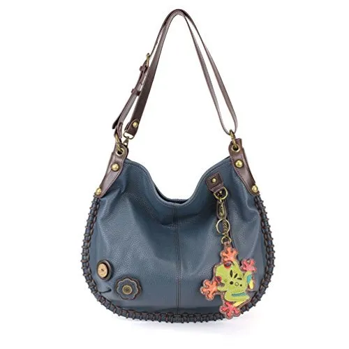 CHALA Handbags Hobo Crossbody or Shoulder Convertible Large Chala Purse- Navy Blue (20 Styles)