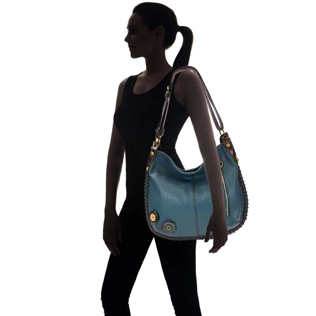 CHALA Handbags Hobo Crossbody or Shoulder Convertible Large Chala Purse- Navy Blue (20 Styles)
