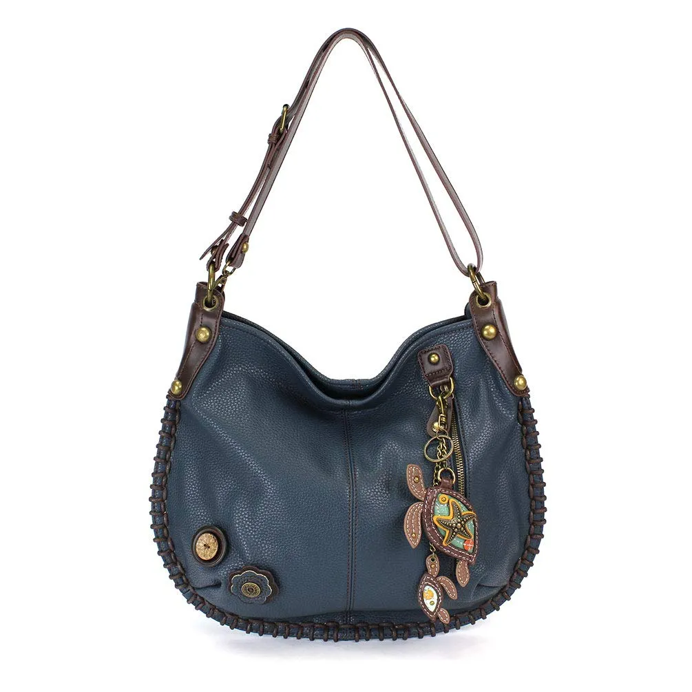 CHALA Handbags Hobo Crossbody or Shoulder Convertible Large Chala Purse- Navy Blue (20 Styles)