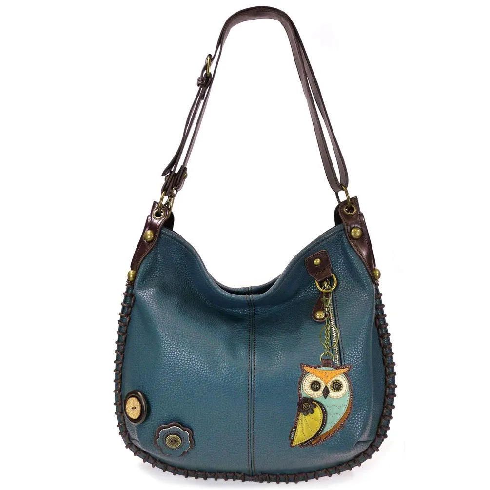 CHALA Handbags Hobo Crossbody or Shoulder Convertible Large Chala Purse- Navy Blue (20 Styles)