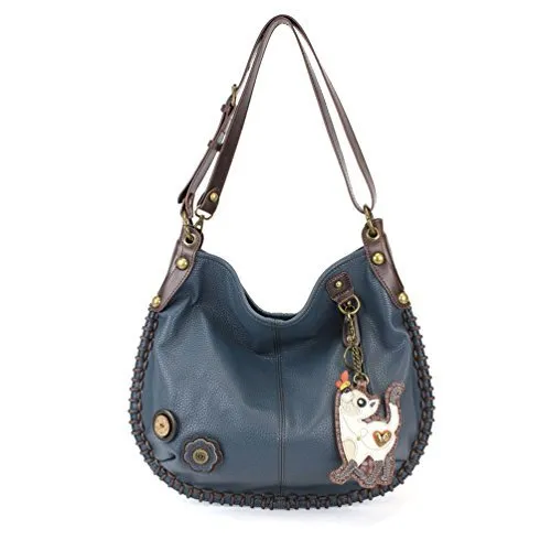 CHALA Handbags Hobo Crossbody or Shoulder Convertible Large Chala Purse- Navy Blue (20 Styles)