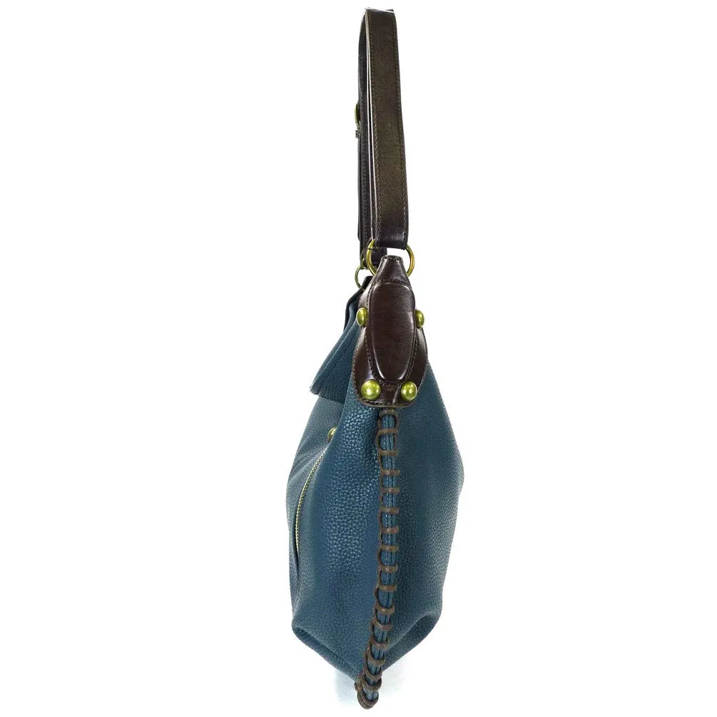 CHALA Handbags Hobo Crossbody or Shoulder Convertible Large Chala Purse- Navy Blue (20 Styles)