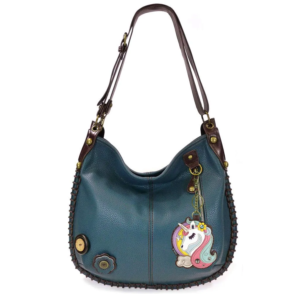 CHALA Handbags Hobo Crossbody or Shoulder Convertible Large Chala Purse- Navy Blue (20 Styles)