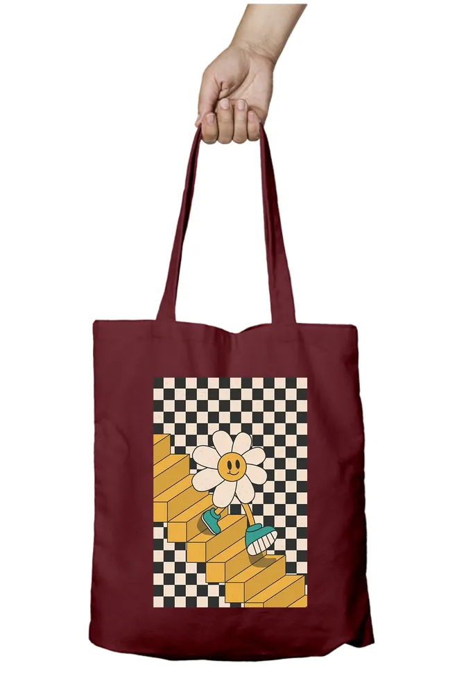Cheerful Descent Smiling Flower Tote