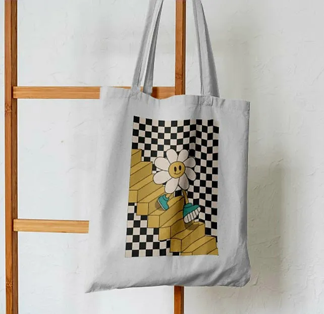 Cheerful Descent Smiling Flower Tote