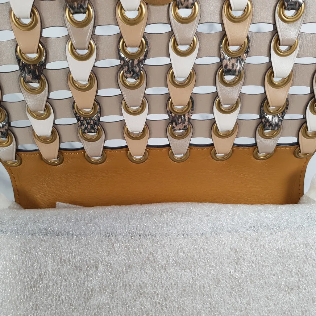 Coach 1941 Dinky With Links & Genuine Snakeskin in Champagne & Beechwood