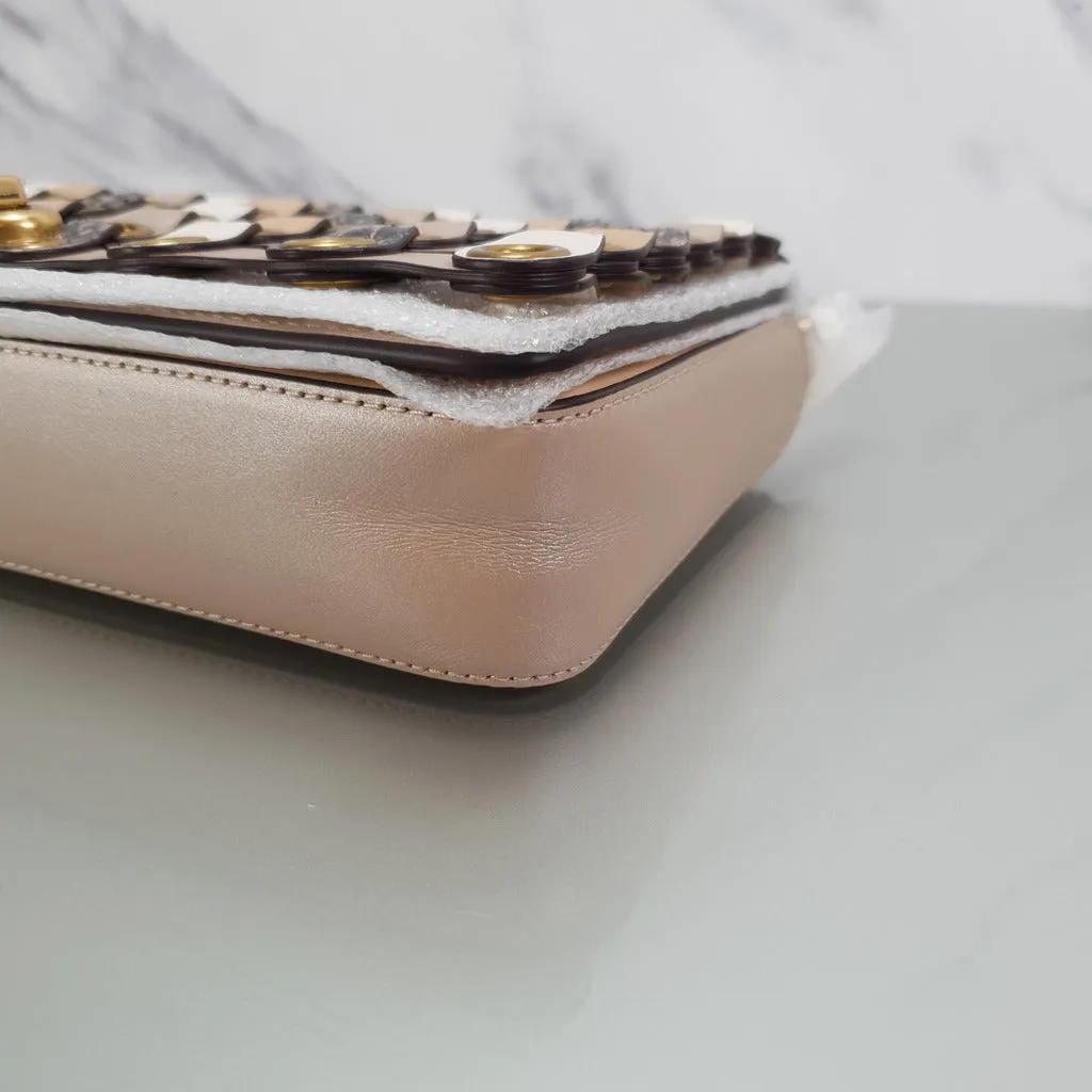 Coach 1941 Dinky With Links & Genuine Snakeskin in Champagne & Beechwood