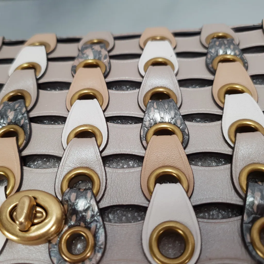 Coach 1941 Dinky With Links & Genuine Snakeskin in Champagne & Beechwood
