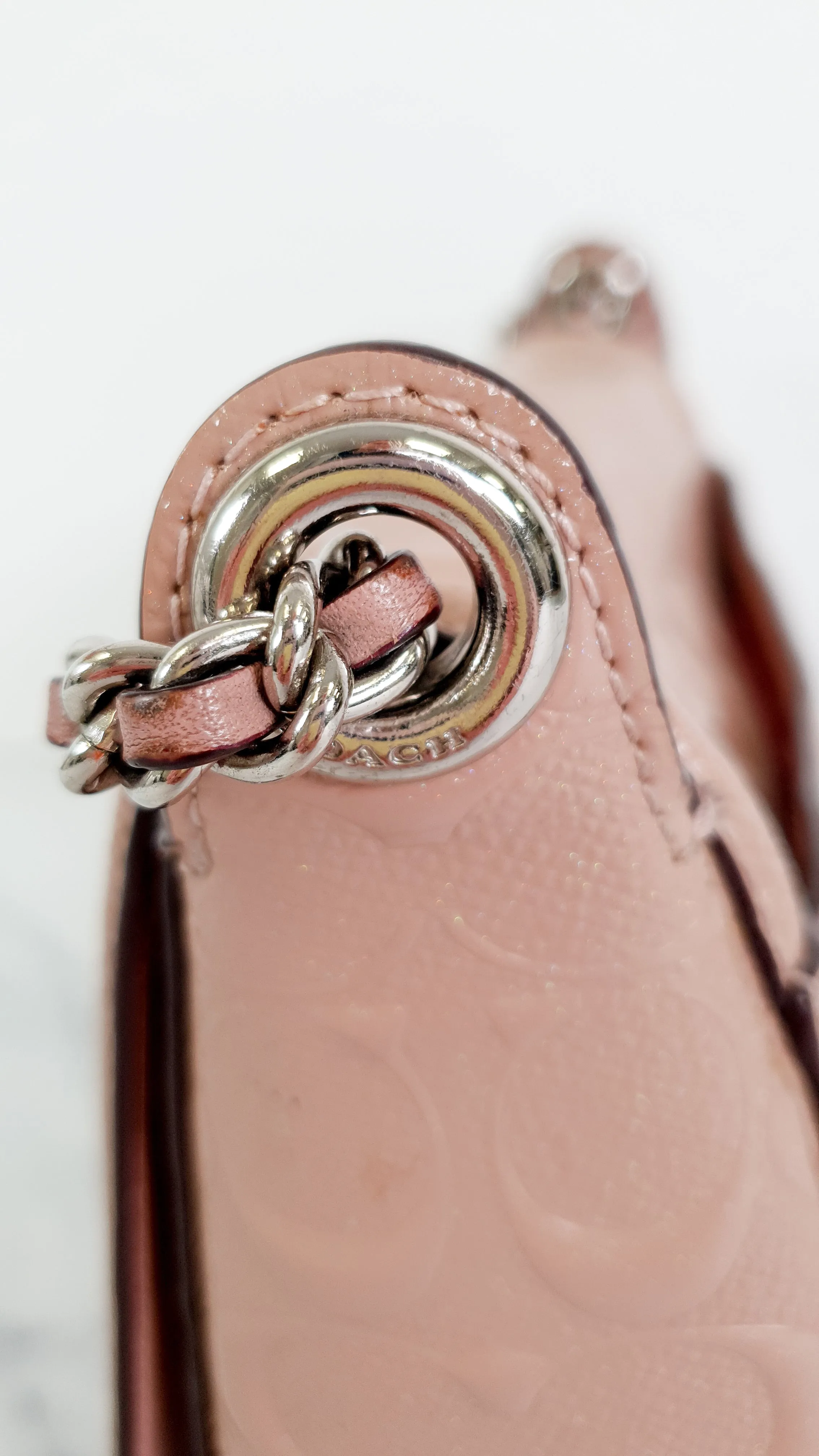 Coach Lex Small Flap Bag in Signature Debossed Patent Leather in Blush Pink - Crossbody Bag Shoulder Bag - Coach F22292
