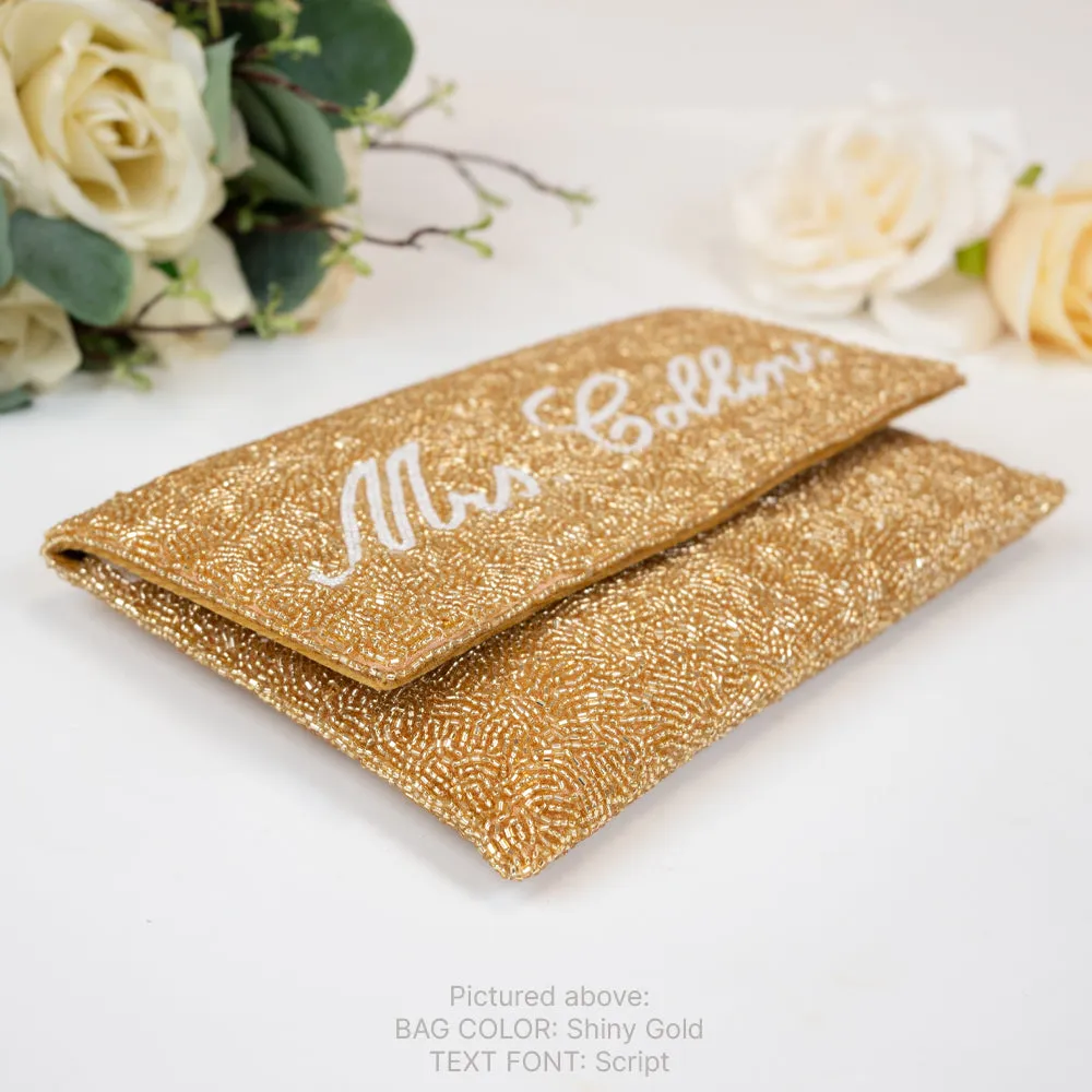 Custom Mrs Last Name Bridal Clutch (LHFC)