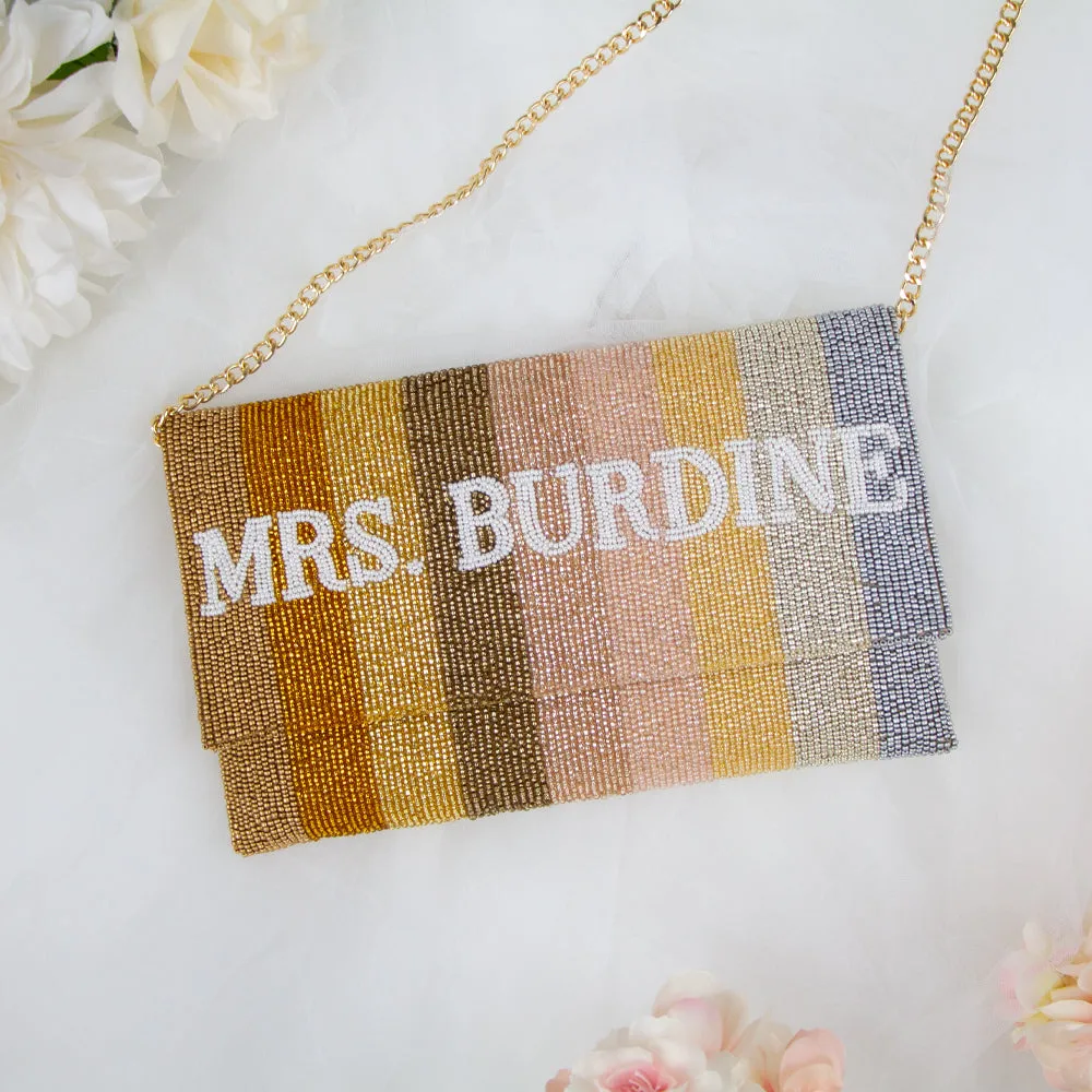 Custom Mrs Last Name Bridal Clutch (LHFC)