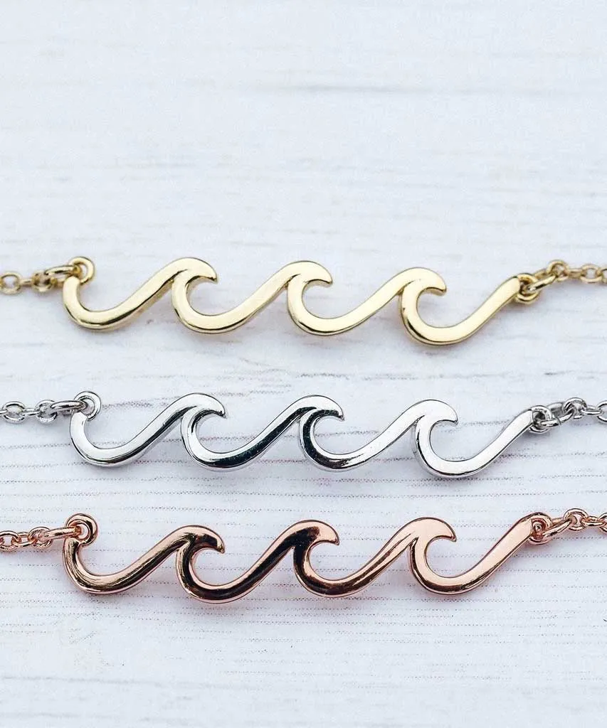 Delicate Wave Anklet Gold