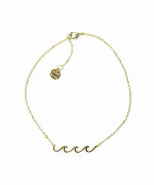 Delicate Wave Anklet Gold