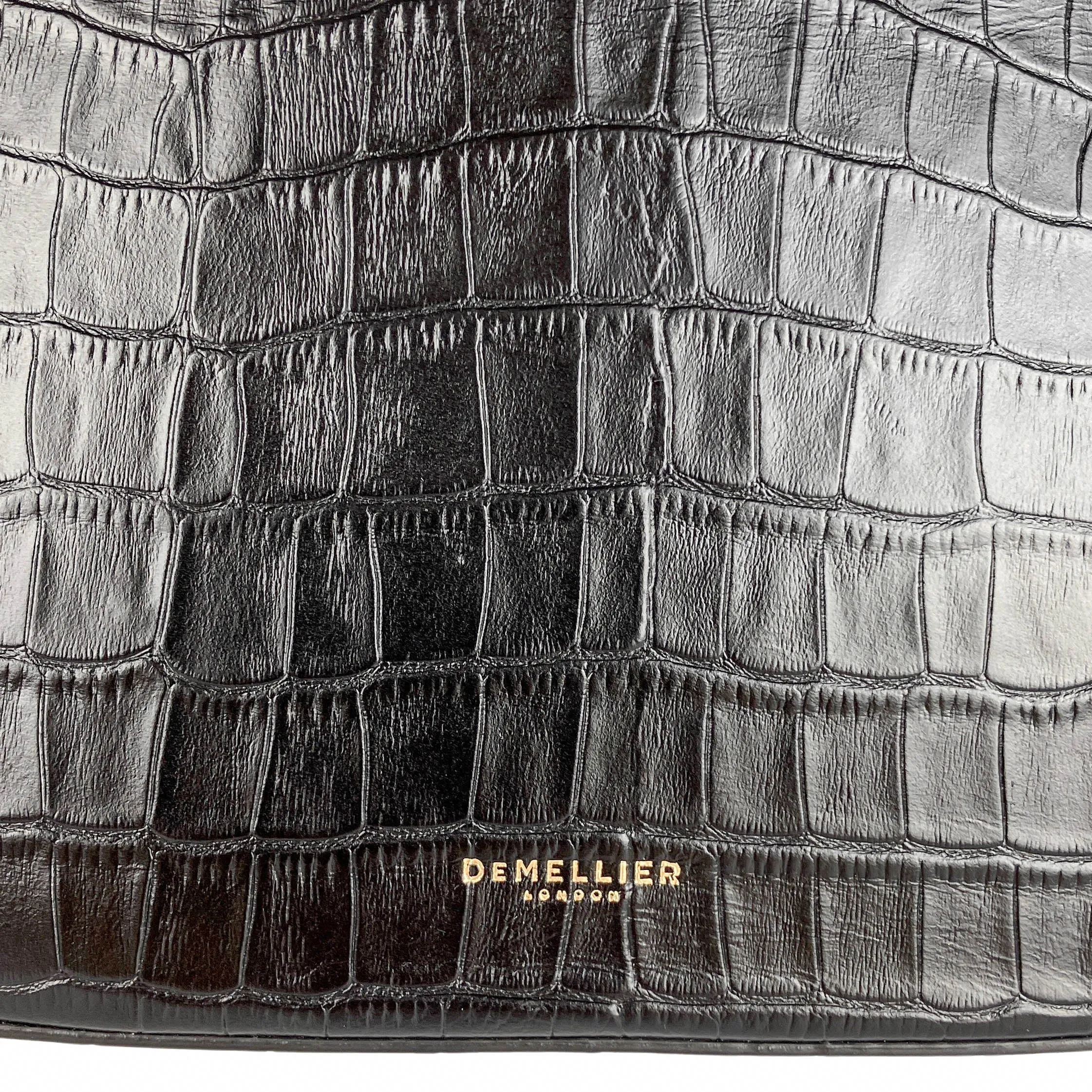 DeMellier Bergen Bag in Croc Effect Black