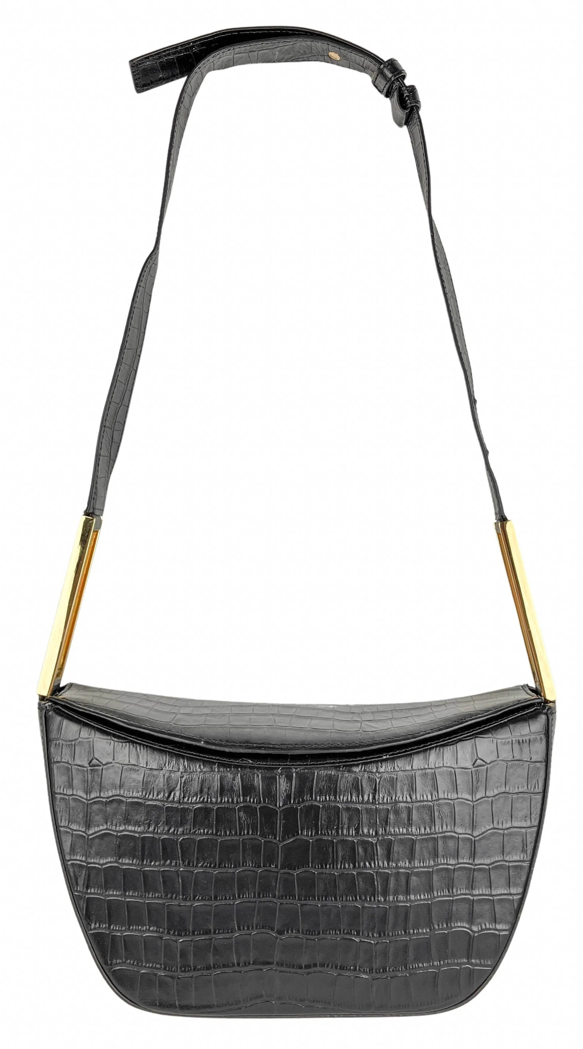 DeMellier Bergen Bag in Croc Effect Black