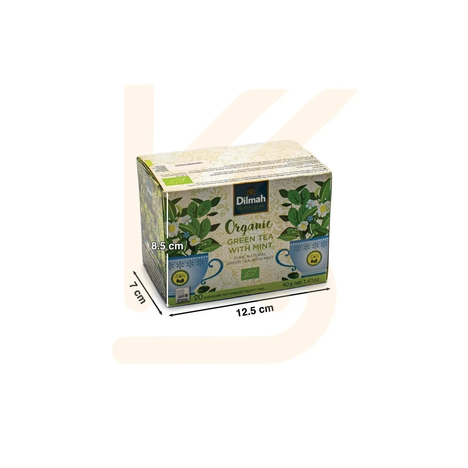 Dilmah Organic Green Tea With Mint 20 bags