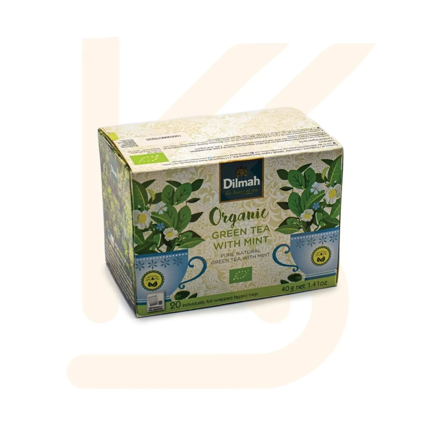 Dilmah Organic Green Tea With Mint 20 bags