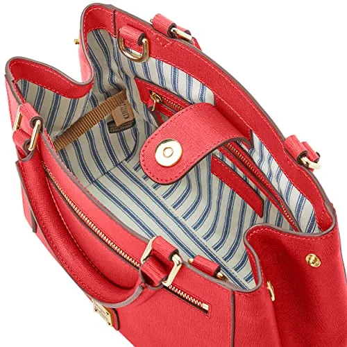 Dooney & Bourke Handbag, Saffiano Small Zip Satchel - Tomato