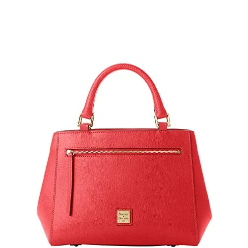 Dooney & Bourke Handbag, Saffiano Small Zip Satchel - Tomato