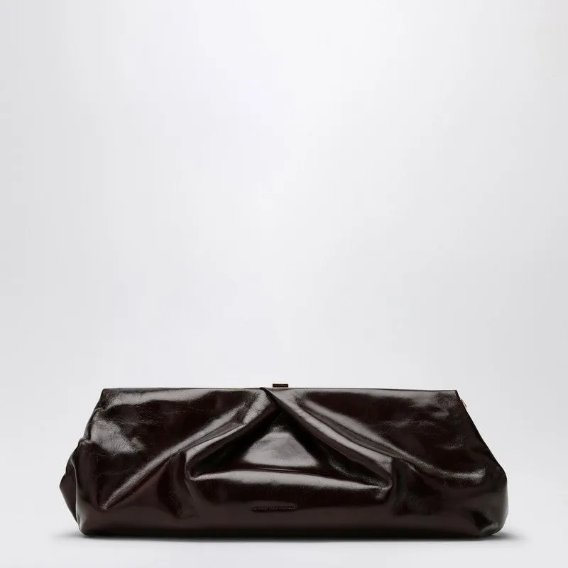 Dries Van Noten Dark Brown Leather Clutch Women