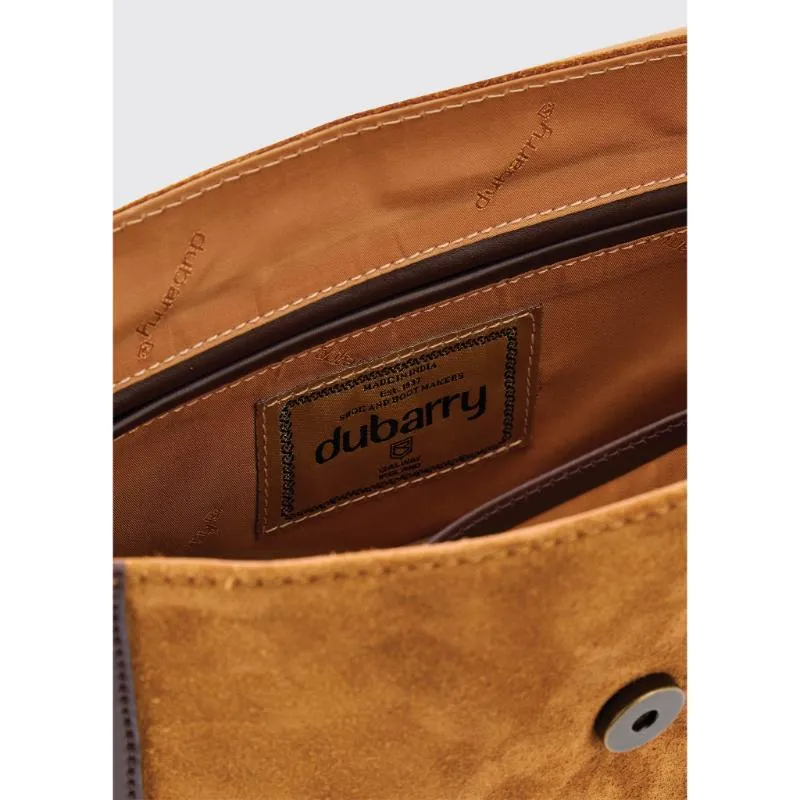Dubarry Monart Suede/Leather Ladies Crossbody Saddle Bag - Camel