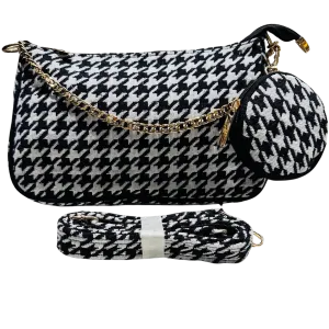 DURABLE BLACK And White Baguette BAG - F1