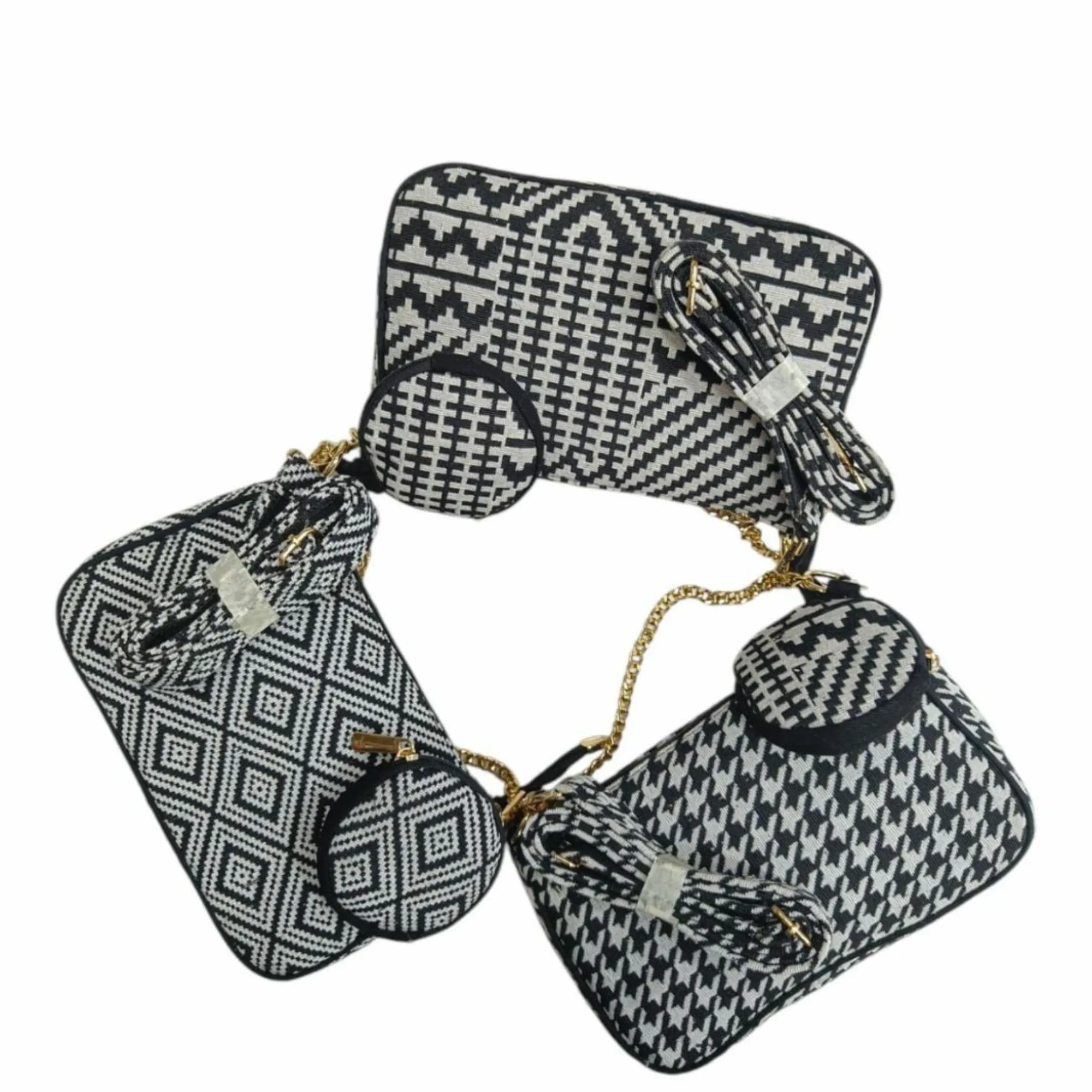 DURABLE BLACK And White Baguette BAG - F1