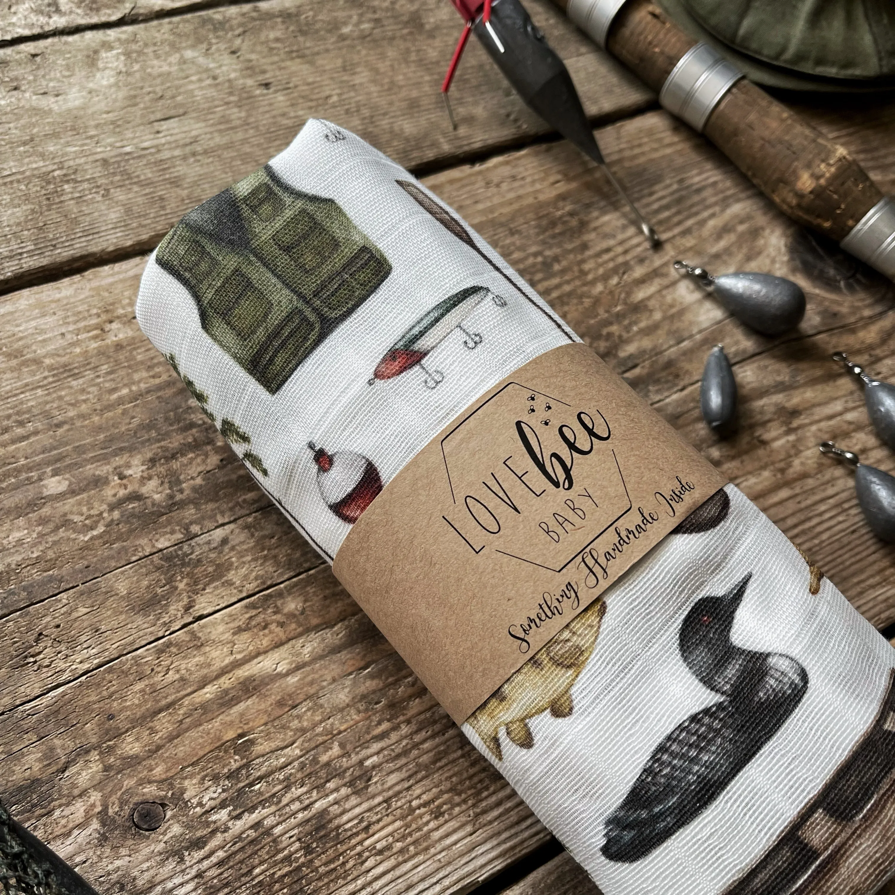 Fishing Fun Organic Swaddle Blanket