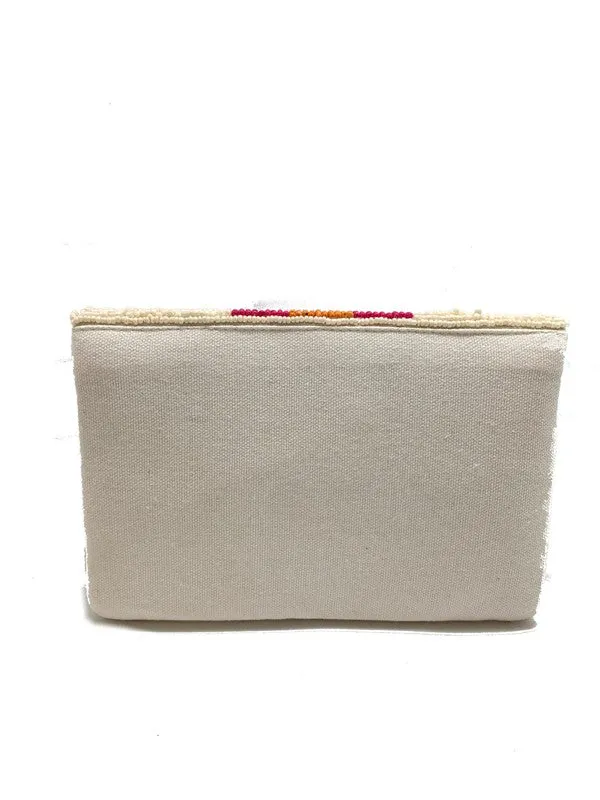 Flamingo And Stripes Bead Clutch Bag LMC-128