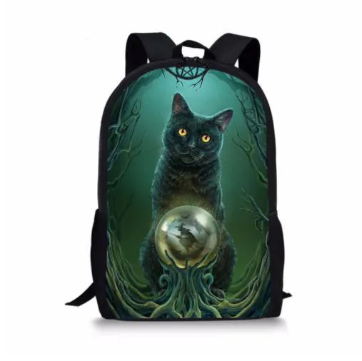 Girls 3Pcs/Set Back Pack Set or Individual Pieces  with your Choice of Cat themed prints