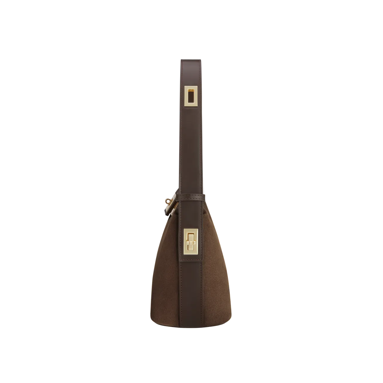 Gold Espresso Suede Hobo Bag