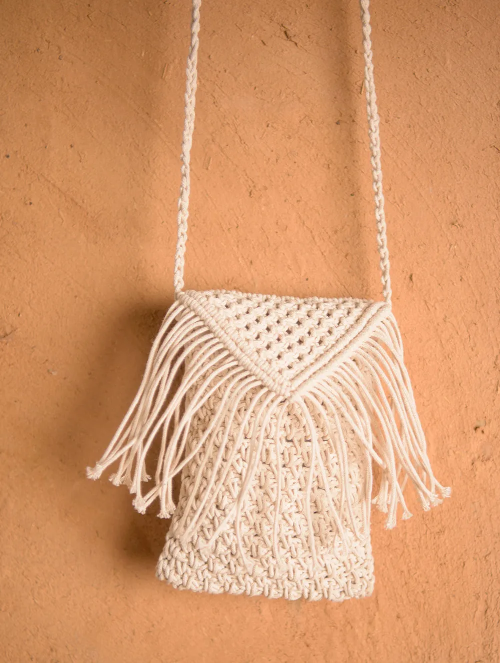 Hand knotted Macrame String Sling - Off-White