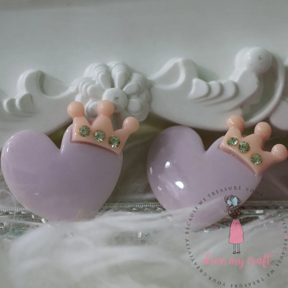 Heart with Crown - Mauve
