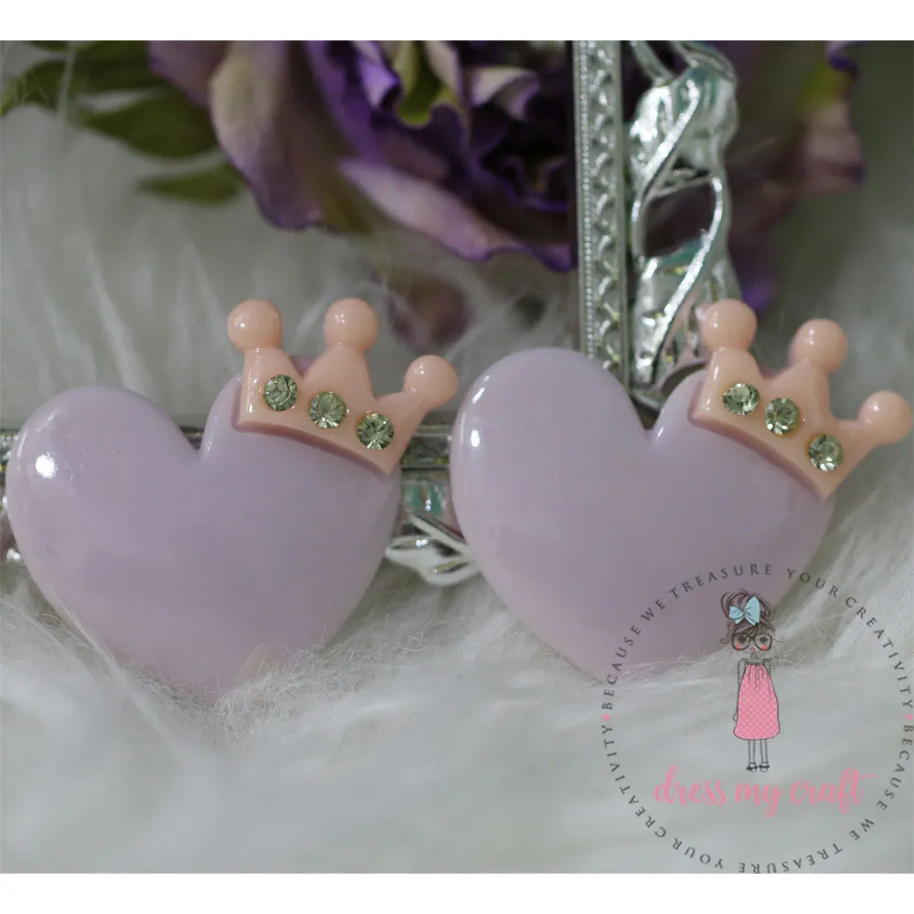 Heart with Crown - Mauve